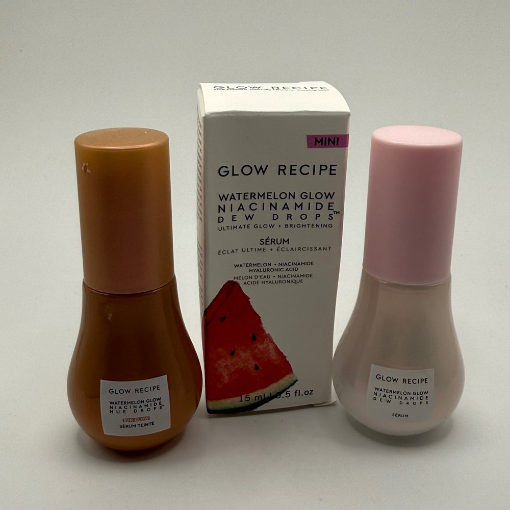 Glow Recipe Watermelon Glow Niacinamide Dew Drops and Hue Drops Serum Set